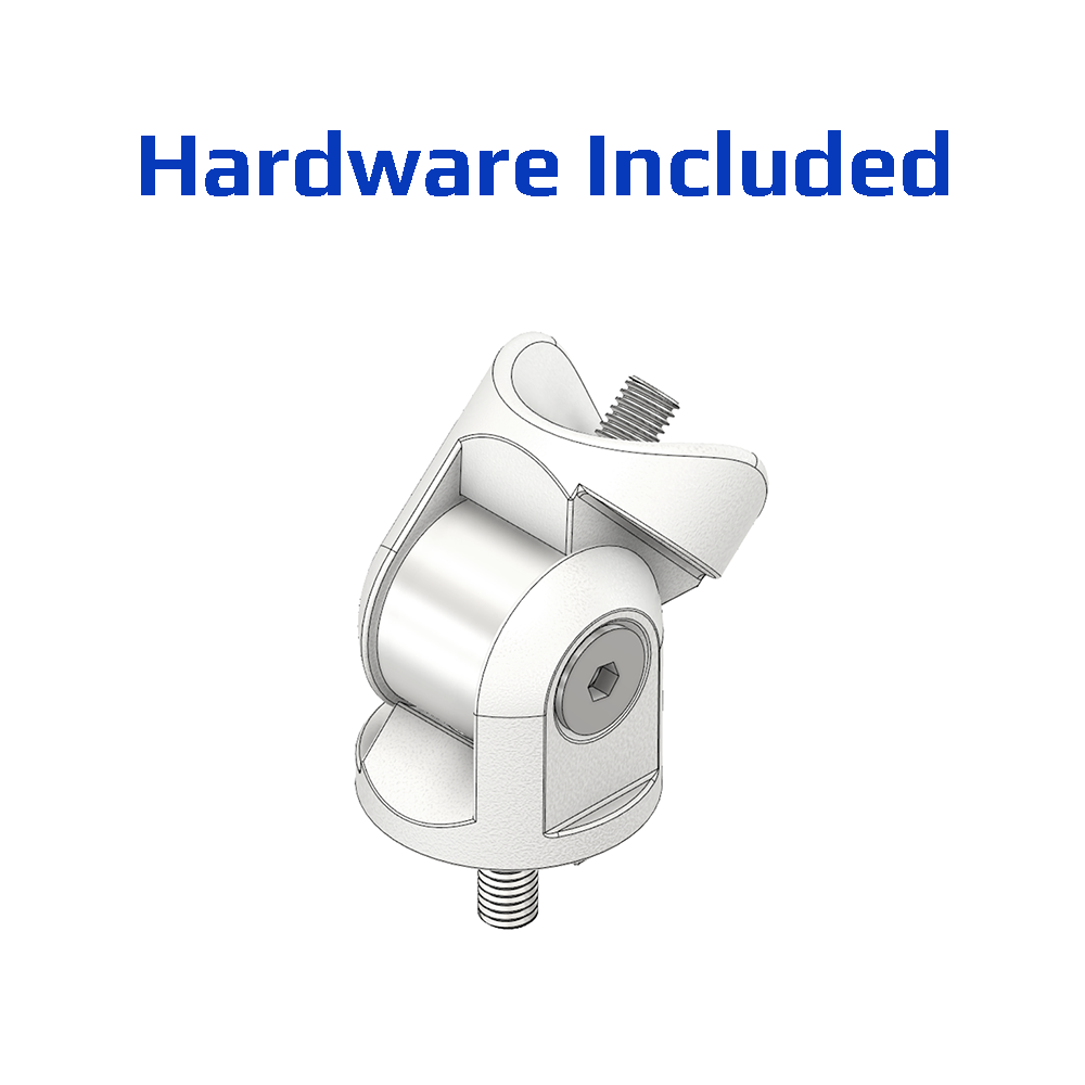 43-2FR-1 MODULAR SOLUTIONS PIVOT CONNECTION FOR 40MM ROUND PROFILE, PIVOT CONNECTOR FOR SIDE CONNECTION